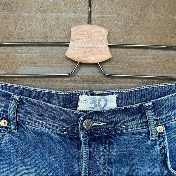 Free People Maggie Mid Rise Straight Jeans Mid Wash Western Boho Womens 30 - Picture 2 of 5